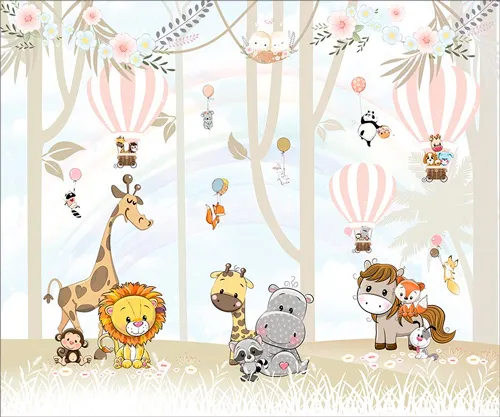 Painel Infantil Personalizado com Tema Animais para Decoração de Quarto
