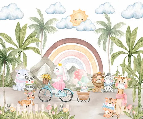 Painel Decorativo Infantil Personalizado com Tema Floresta e Animais