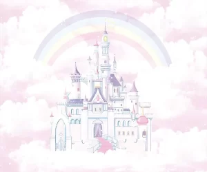 Painel de Parede Personalizado com Tema Castelos para Quarto de Criança