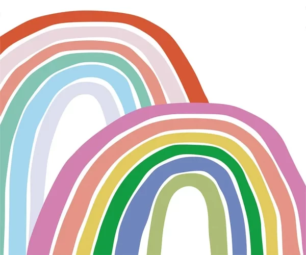 Painel de Parede Infantil Personalizado Arco Íris Colorido
