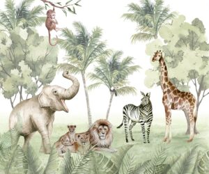 Painel de Parede Personalizado para Quarto Infantil tema safari