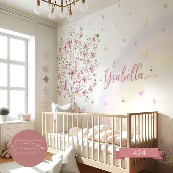 Painel de Parede Personalizado com Arco Iris para quarto infantil feminino