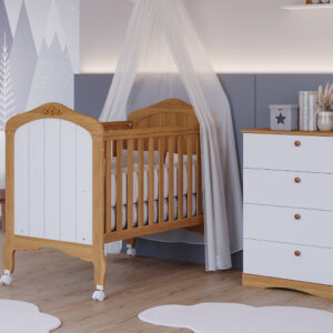 Berço Harmonia Com Rodinhas - Transforma em Berço e Mini Cama