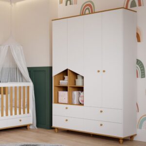Roupeiro Casinha Com Excelente Espaço Interno e 4 Gavetões